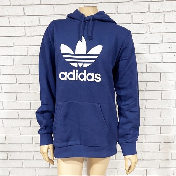 Adidas Originals Adicolor Blue Trefoil Hoodie - Picture 1 of 10